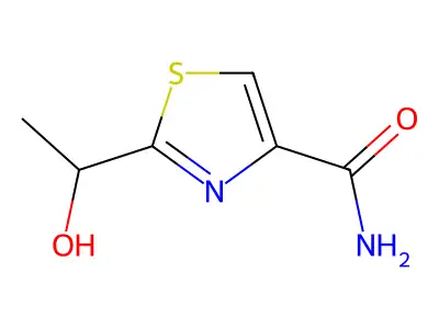 2-(1-Hydroxyethyl)-1,3-thiazole-4-carboxamide structure