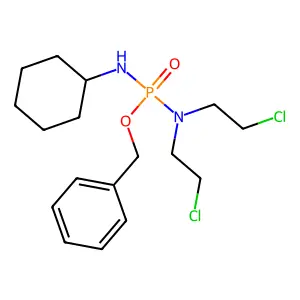 N-[bis(2-chloroethyl)amino-phenylmethoxyphosphoryl]cyclohexanamine structure