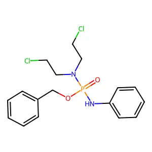 N-[Bis(2-chloroethyl)amino-phenylmethoxy-phosphoryl]aniline structure