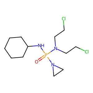 N-[aziridin-1-yl-[bis(2-chloroethyl)amino]phosphoryl]cyclohexanamine structure