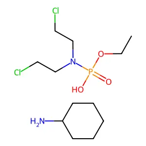 N,N-bis(2-chloroethyl)-ethoxyphosphonamidic acid;cyclohexanamine structure