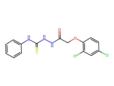2-(2,4-dichlorophenoxy)-N-[(phenylcarbamothioyl)amino]acetamide structure