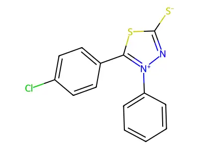 5-(4-Chlorophenyl)-4-phenyl-1,3,4-thiadiazol-4-ium-2-thiolate structure