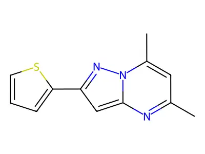 5,7-Dimethyl-2-thiophen-2-ylpyrazolo[1,5-a]pyrimidine structure