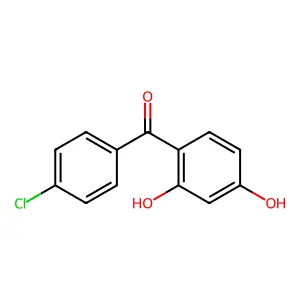 (4-Chlorophenyl)(2,4-dihydroxyphenyl)methanone structure