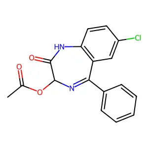 (+-)-Oxazepam acetate structure