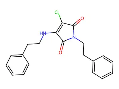 3-chloro-1-(2-phenylethyl)-4-[(2-phenylethyl)amino]-1H-pyrrole-2,5-dione structure