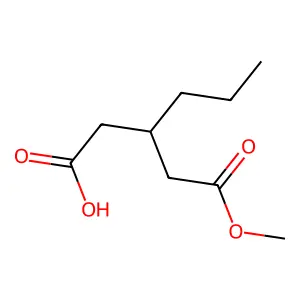 3-(2-Methoxy-2-oxoethyl)hexanoic acid structure