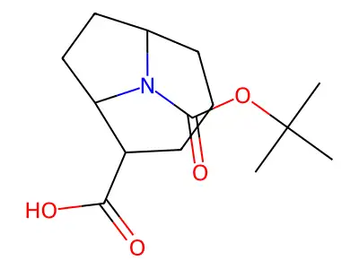 9-Azabicyclo(4.2.1)nonane-2,9-dicarboxylic acid, 9-(1,1-dimethylethyl) ester, endo- structure