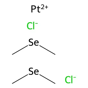 Platinum, dichlorobis(methylselenide)-, cis- structure