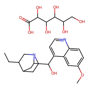6'-Methoxy-10,11-dihydrocinchonan-9-ol--hexonic acid (1/1) structure