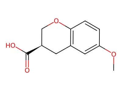 6-methoxy-3,4-dihydro-2H-1-benzopyran-3-carboxylic acid structure
