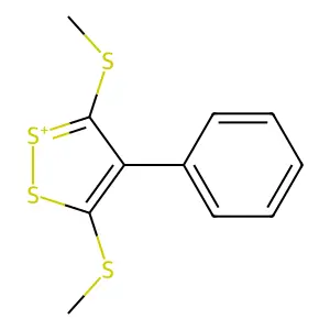 3,5-Bis(methylthio)-4-phenyl-1lambda(4),2-dithiole structure