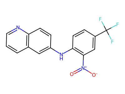 N-[2-nitro-4-(trifluoromethyl)phenyl]quinolin-6-amine structure