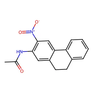 N-(3-nitro-9,10-dihydrophenanthren-2-yl)acetamide structure