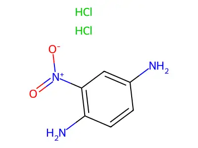 1,4-Benzenediamine, 2-nitro-, hydrochloride (1:2) structure