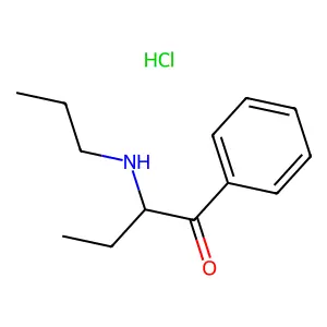 1-Phenyl-2-(propylamino)butan-1-one--hydrogen chloride (1/1) structure