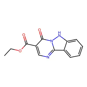 Ethyl 4-oxo-4,6-dihydropyrimido[1,2-b]indazole-3-carboxylate structure