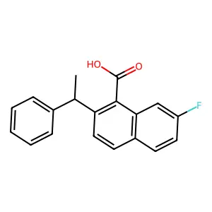 7-Fluoro-2-(1-phenylethyl)naphthalene-1-carboxylic acid structure