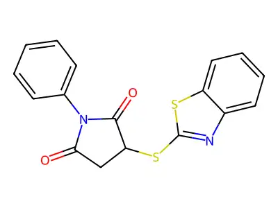 3-(1,3-Benzothiazol-2-ylsulfanyl)-1-phenylpyrrolidine-2,5-dione structure