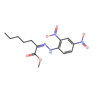 Methyl (2Z)-2-[(2,4-dinitrophenyl)hydrazinylidene]heptanoate structure