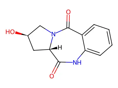 2,3-Dihydro-2-hydroxy-1H-pyrrolo(2,1-c)(1,4)benzodiazepine-5,11(10H,11aH)-dione structure