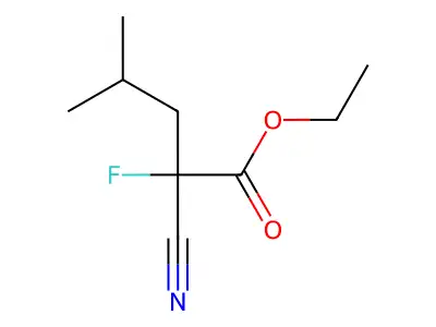 Ethyl 2-cyano-2-fluoro-4-methylpentanoate structure