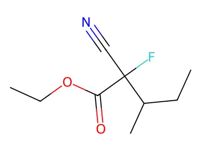 Ethyl 2-cyano-2-fluoro-3-methylpentanoate structure