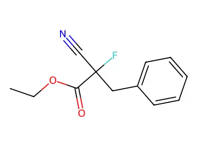 Ethyl 2-cyano-2-fluoro-3-phenylpropanoate structure