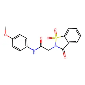 2-(1,1-dioxido-3-oxo-1,2-benzisothiazol-2(3H)-yl)-N-(4-methoxyphenyl)acetamide structure