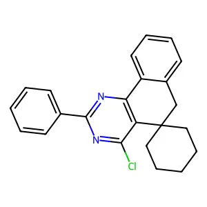 4-chloro-2-phenylspiro[6H-benzo[h]quinazoline-5,1'-cyclohexane] structure