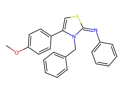 (Z)-N-(3-benzyl-4-(4-methoxyphenyl)thiazol-2(3H)-ylidene)aniline structure