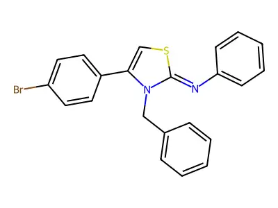 3-benzyl-4-(4-bromophenyl)-N-phenyl-1,3-thiazol-2-imine structure