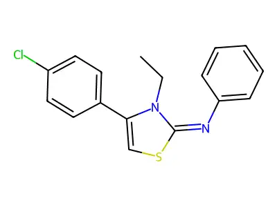 (Z)-4-(4-Chlorophenyl)-3-ethyl-N-phenylthiazol-2(3H)-imine structure