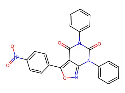 3-(4-Nitrophenyl)-5,7-diphenyl-[1,2]oxazolo[3,4-d]pyrimidine-4,6-dione structure