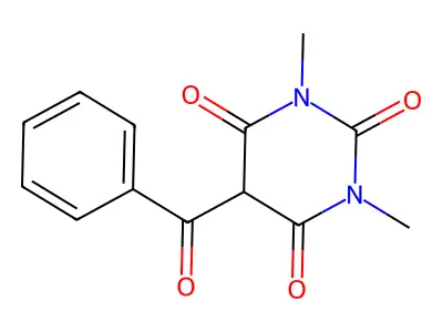5-benzoyl-1,3-dimethyl-2,4,6(1H,3H,5H)-pyrimidinetrione structure