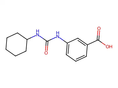 3-{[(Cyclohexylamino)carbonyl]amino}benzoic acid structure