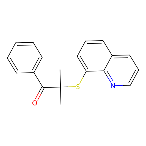 Propiophenone, 2-methyl-2-(8-quinolylthio)- structure