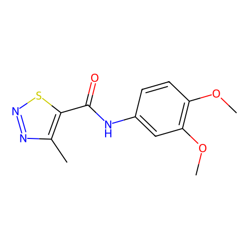 N-(3,4-dimethoxyphenyl)-4-methyl-1,2,3-thiadiazole-5-carboxamide structure
