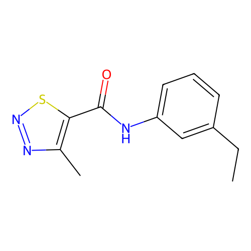 N-(3-ethylphenyl)-4-methyl-1,2,3-thiadiazole-5-carboxamide structure