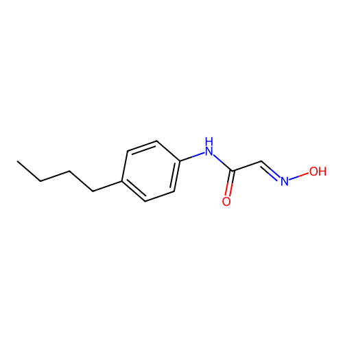 (2E)-N-(4-butylphenyl)-2-(hydroxyimino)acetamide structure