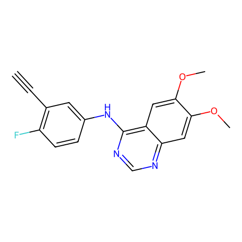 N-(3-Ethynyl-4-fluorophenyl)-6,7-dimethoxyquinazolin-4-amine structure