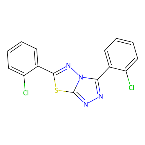 3,6-Bis(2-chlorophenyl)-[1,2,4]triazolo[3,4-b][1,3,4]thiadiazole structure
