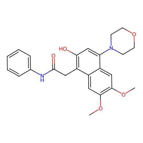 2-[2-hydroxy-6,7-dimethoxy-4-(4-morpholinyl)-1-naphthalenyl]-N-phenylacetamide structure