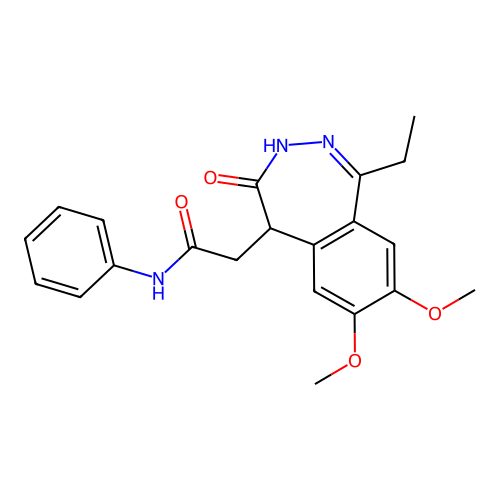 2-(1-ethyl-7,8-dimethoxy-4-oxo-3,5-dihydro-2,3-benzodiazepin-5-yl)-N-phenylacetamide structure