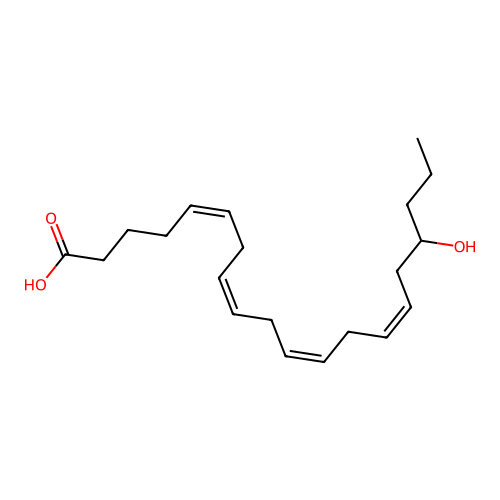 (5Z,8Z,11Z,14Z)-17-Hydroxy-5,8,11,14-eicosatetraenoic acid structure