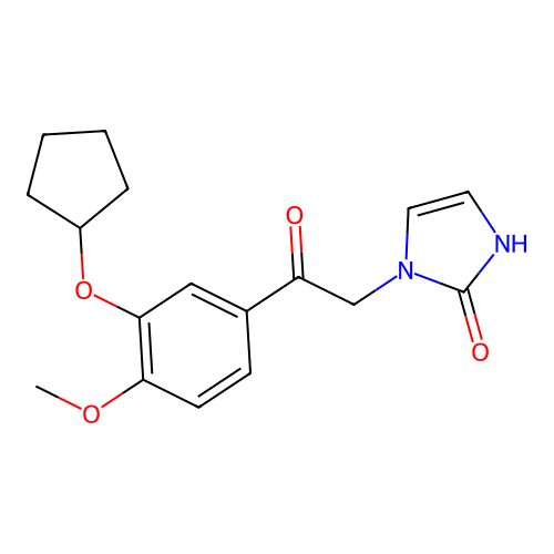 1-[2-(3-Cyclopentyloxy-4-methoxy-phenyl)-2-oxo-ethyl]-1,3-dihydro-imidazol-2-one structure