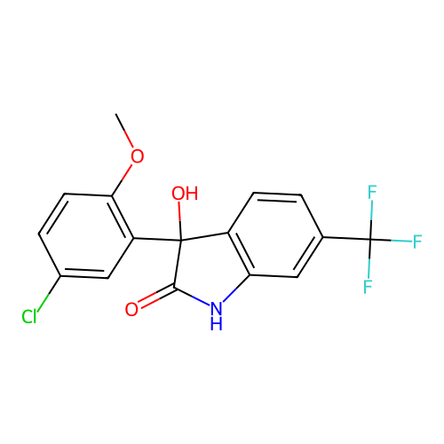 3-Hydroxy-3-(2-methoxy-5-chlorophenyl)-6-(trifluoromethyl)indoline-2-one structure