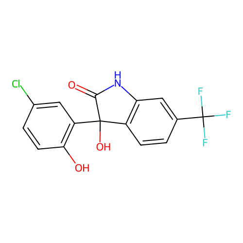 3-Hydroxy-3-(2-hydroxy-5-chlorophenyl)-6-(trifluoromethyl)indoline-2-one structure