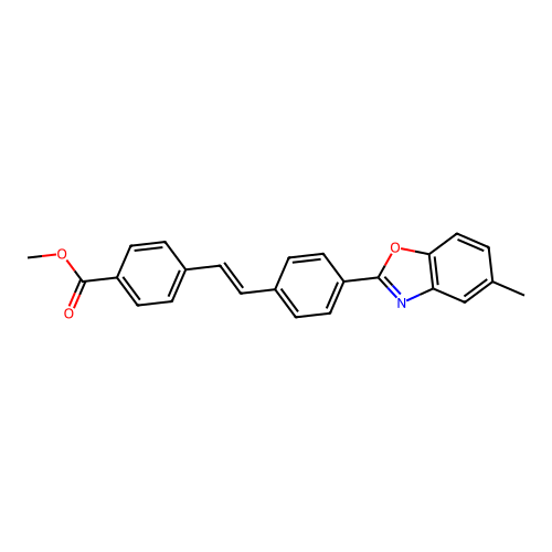 Methyl 4-{2-[4-(5-methyl-1,3-benzoxazol-2-yl)phenyl]vinyl}benzoate structure